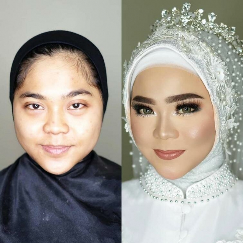 Los milagros de la boda maquillaje Asiático novias antes y después de maquillaje se vea como personas diferentes Los milagros de la boda maquillaje Asiático novias antes y después de maquillaje se vea como personas diferentes