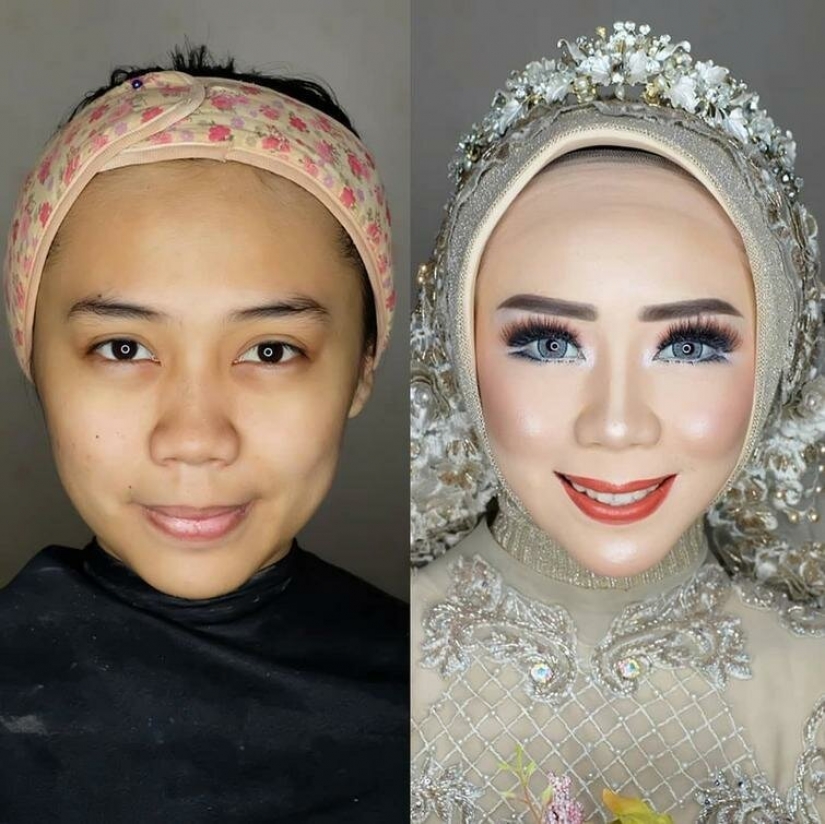 Los milagros de la boda maquillaje Asiático novias antes y después de maquillaje se vea como personas diferentes Los milagros de la boda maquillaje Asiático novias antes y después de maquillaje se vea como personas diferentes