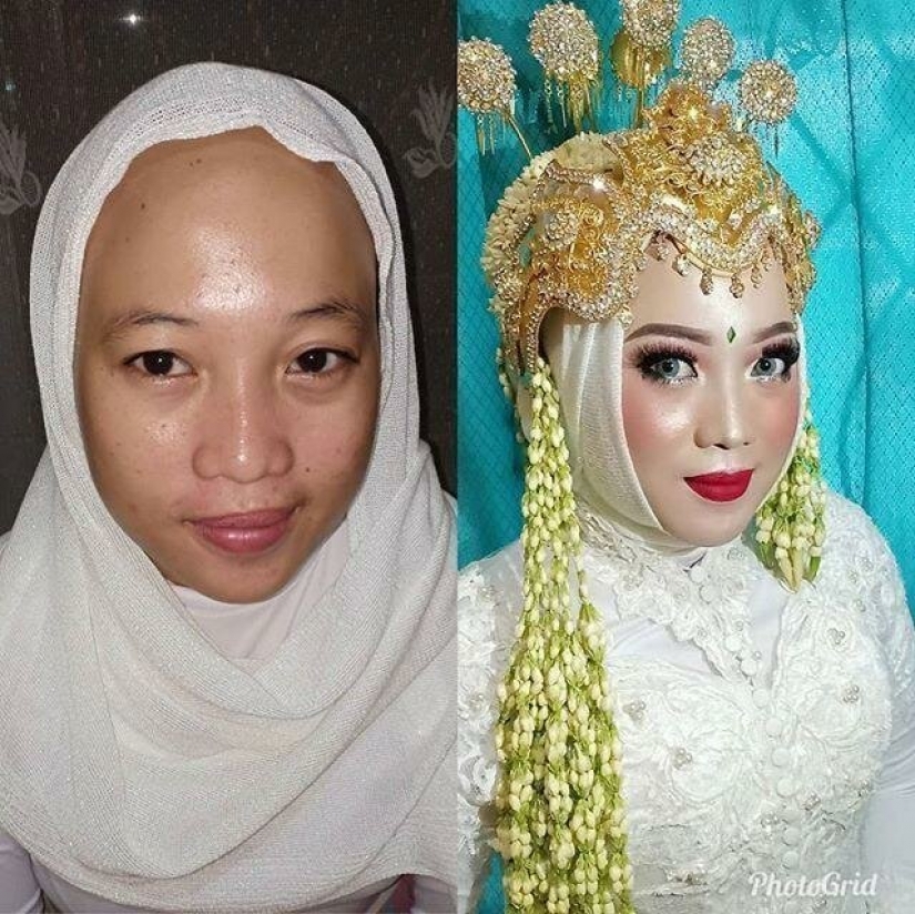 Los milagros de la boda maquillaje Asiático novias antes y después de maquillaje se vea como personas diferentes Los milagros de la boda maquillaje Asiático novias antes y después de maquillaje se vea como personas diferentes