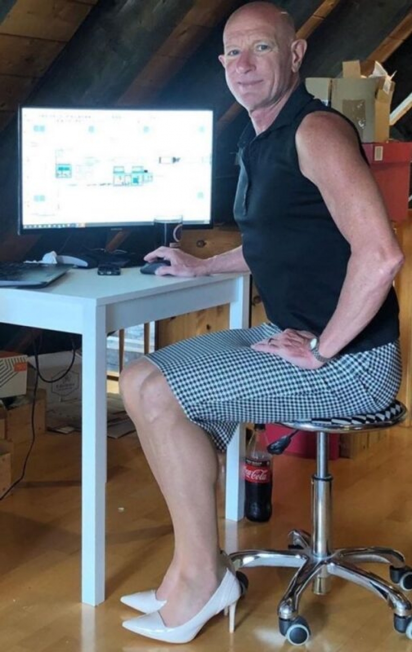 Mark on stilettos: a large engineer from Germany loves skirts and heels