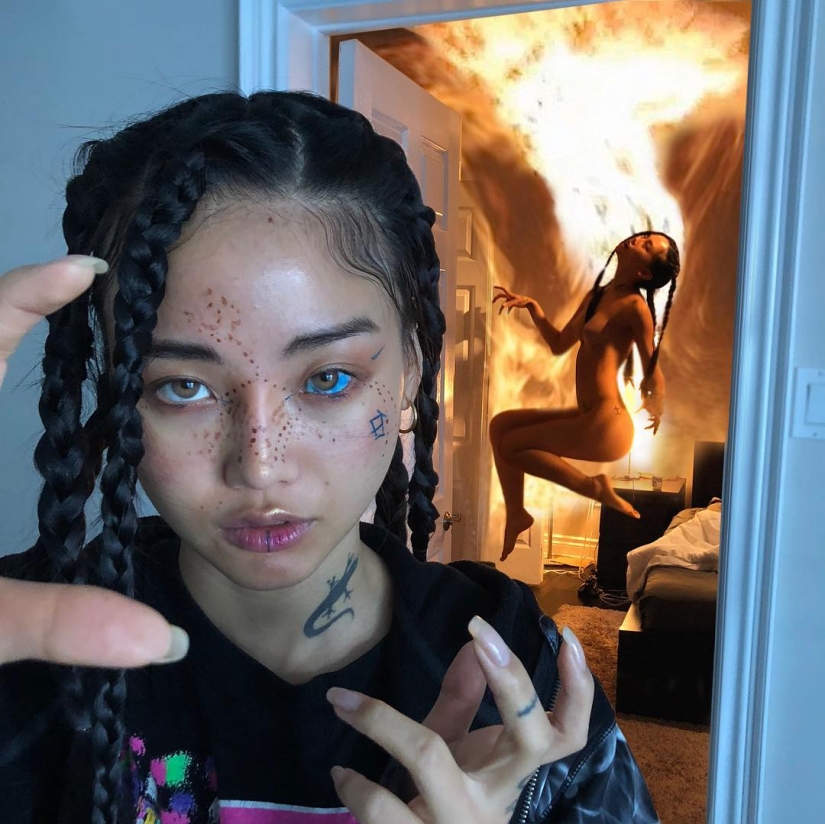 MLMA - linda chica asiática que trenzará su cerebro