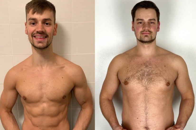 Músculo a cambio de grasa: el entrenador mostró cambios impactantes en el cuerpo y la psique, ganando deliberadamente 25 kg