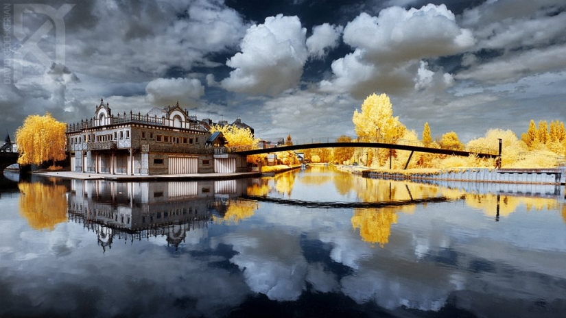 Mundo de hadas en luz infrarroja