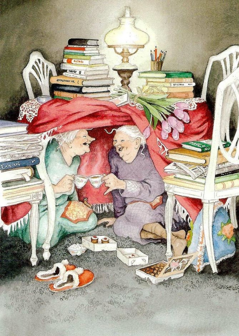 Naughty old ladies: una serie de postales con amigos alegres