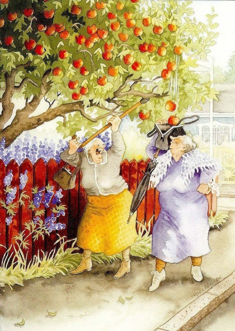 Naughty old ladies: una serie de postales con amigos alegres