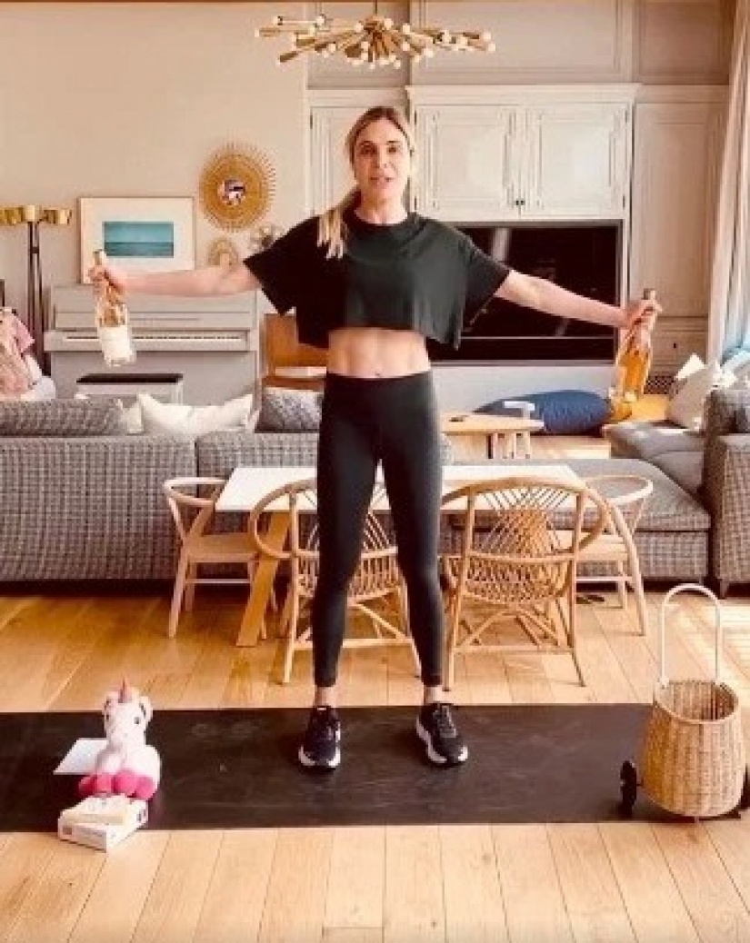 On the couch do not be lazy — charging become! Home workouts along with famous beauties