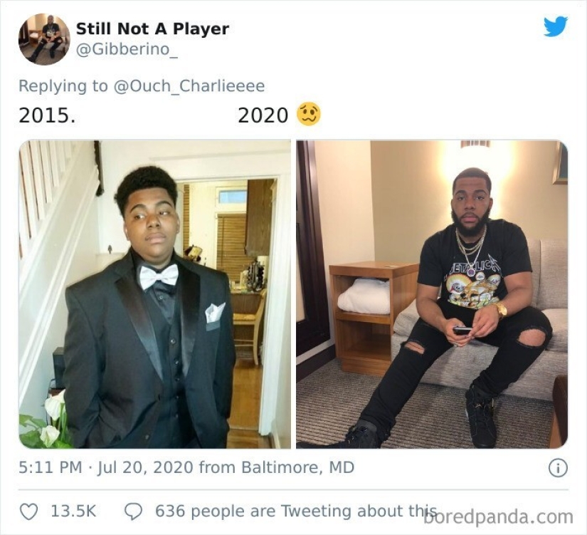 On Twitter, we decided to see how a person changes in five years On Twitter, we decided to see how a person changes in five years