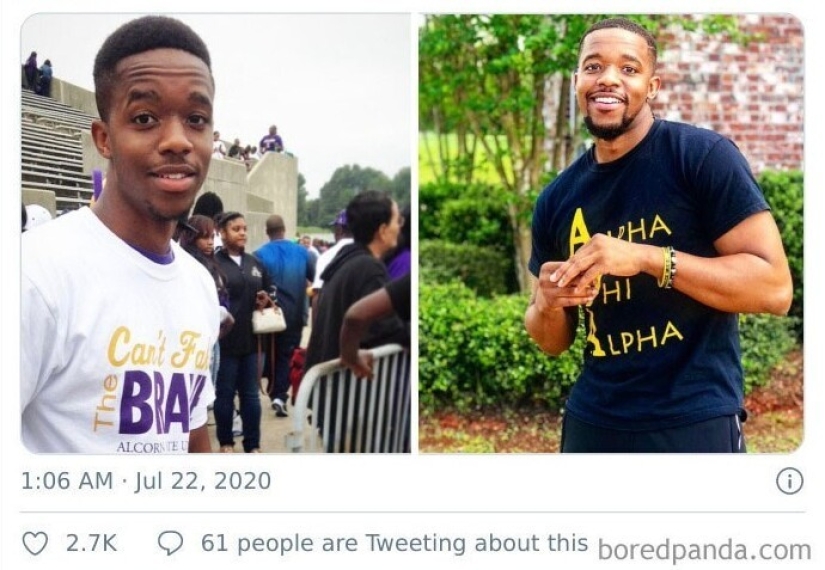 On Twitter, we decided to see how a person changes in five years On Twitter, we decided to see how a person changes in five years