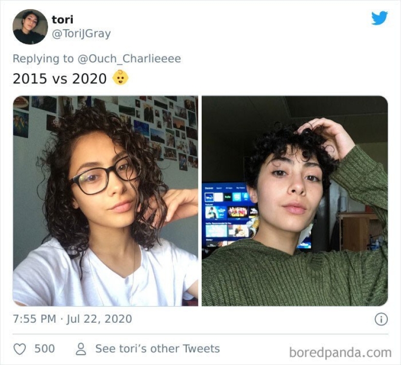 On Twitter, we decided to see how a person changes in five years On Twitter, we decided to see how a person changes in five years