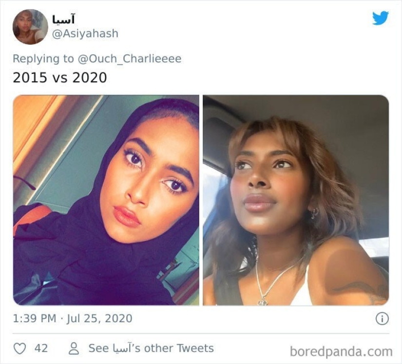 On Twitter, we decided to see how a person changes in five years On Twitter, we decided to see how a person changes in five years