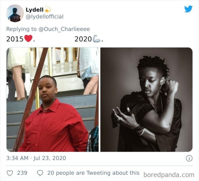 On Twitter, we decided to see how a person changes in five years On Twitter, we decided to see how a person changes in five years