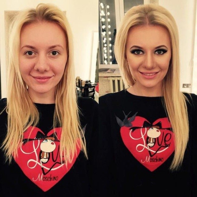 Otra cara: con la ayuda del maquillaje, el artista de maquillaje hábilmente convierte a las niñas comunes en verdaderas bellezas