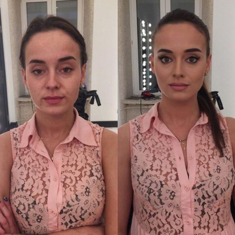 Otra cara: con la ayuda del maquillaje, el artista de maquillaje hábilmente convierte a las niñas comunes en verdaderas bellezas