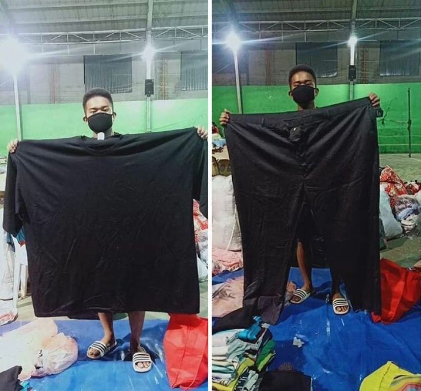 Por amor de dios, y con un lado del arco: los Filipinos que huyeron de el volcán, compartir fotos de donaciones de ropa