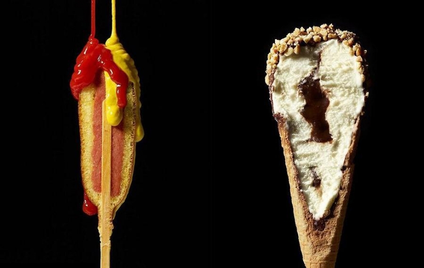 Por la mitad: las cosas habituales, cortadas en trozos