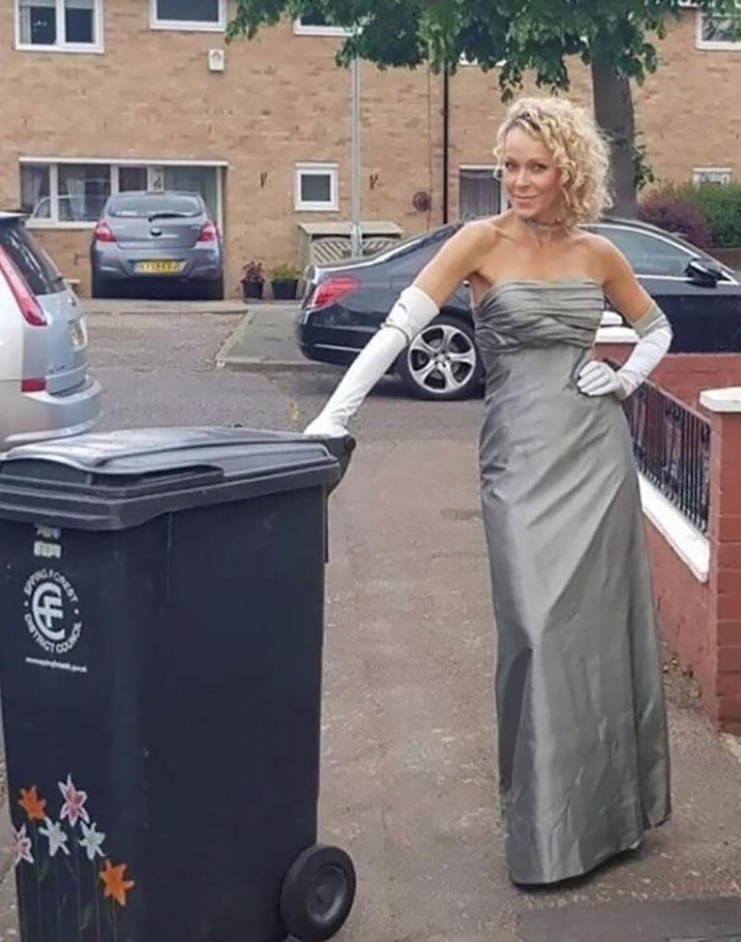 ¿Por qué esta mujer cada semana estaba sacando la basura en un vestido nuevo