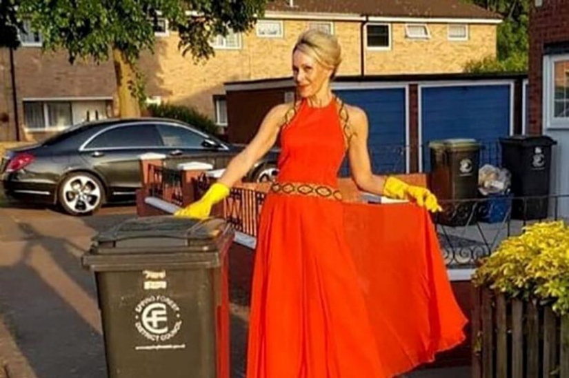 ¿Por qué esta mujer cada semana estaba sacando la basura en un vestido nuevo