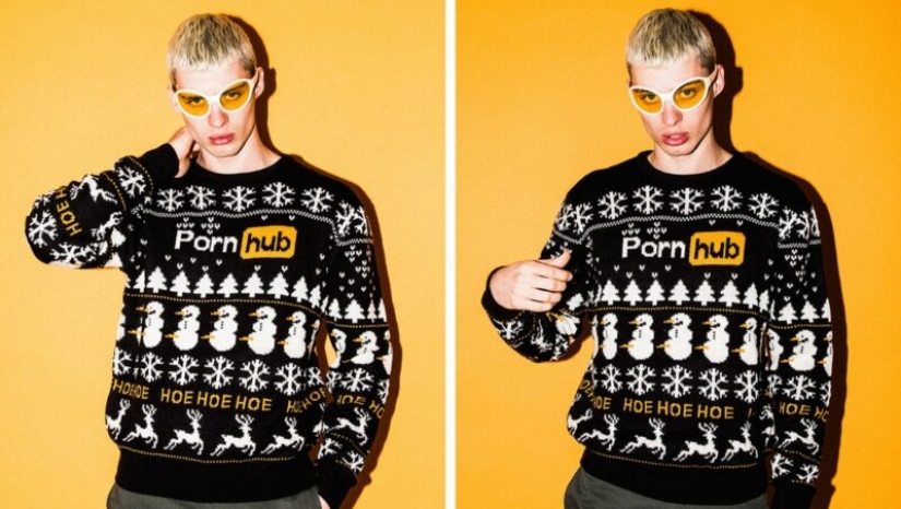Porn site PornHub presented a Christmas collection of clothes
