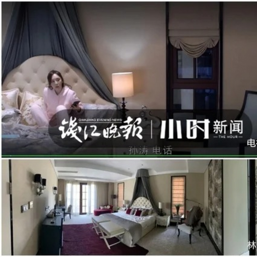Rich Chinese girl saw in the series own bedroom with the reclining actress Rich Chinese girl saw in the series own bedroom with the reclining actress