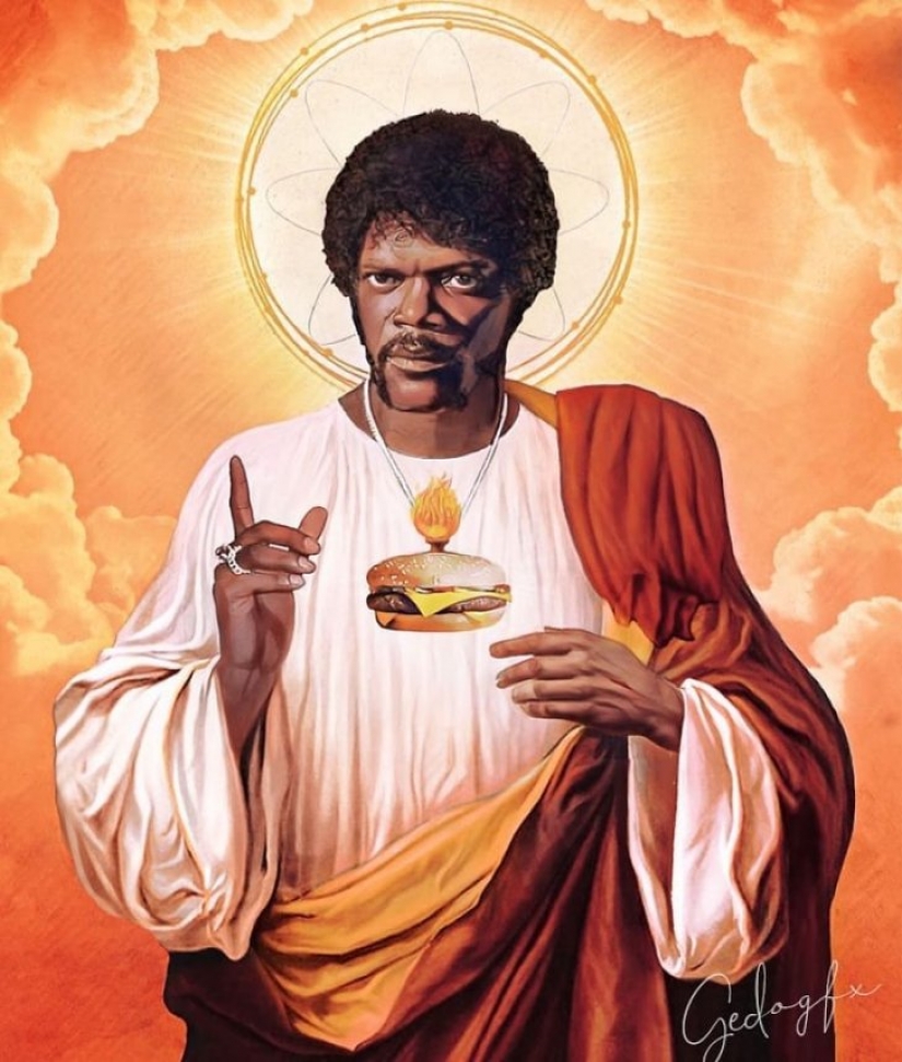 Saint Keanu and other celebrities in the image of saints Saint Keanu and other celebrities in the image of saints