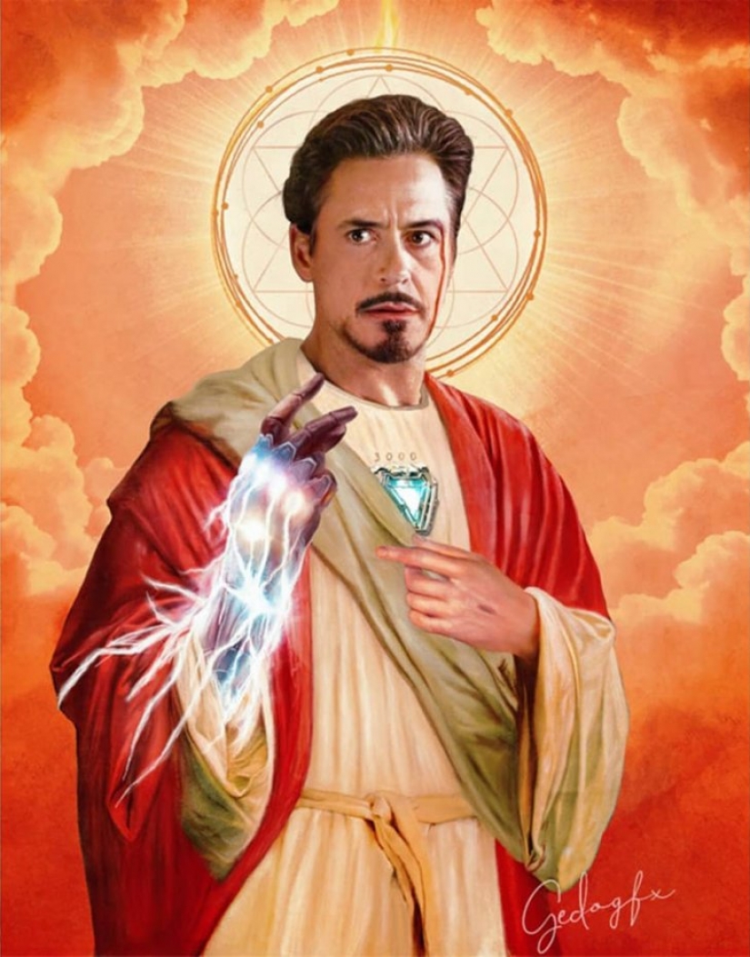 Saint Keanu and other celebrities in the image of saints Saint Keanu and other celebrities in the image of saints