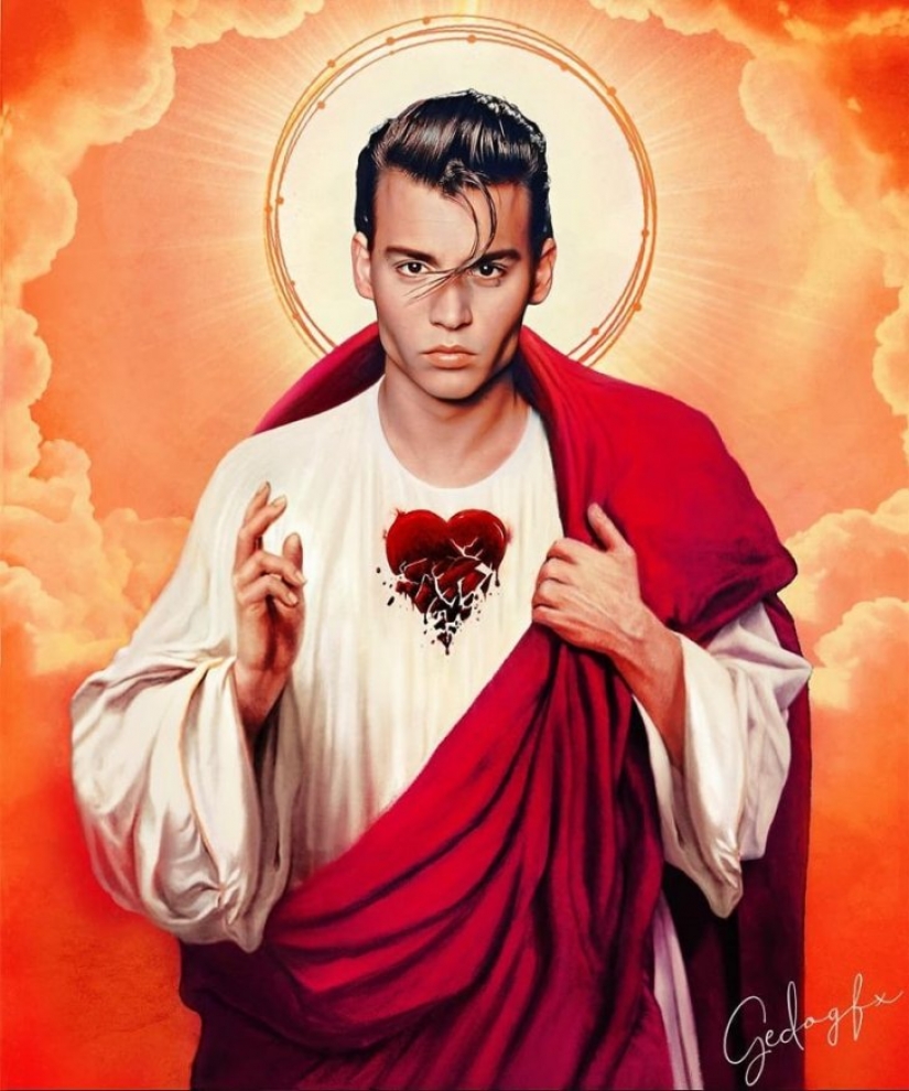 Saint Keanu and other celebrities in the image of saints Saint Keanu and other celebrities in the image of saints