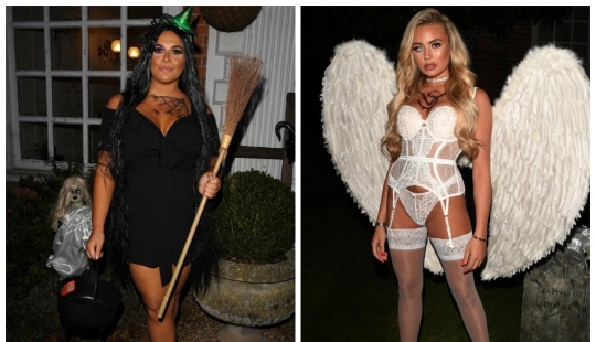 Scary beauty: glamorous participants of the British reality show dressed up for Halloween Scary beauty: glamorous participants of the British reality show dressed up for Halloween