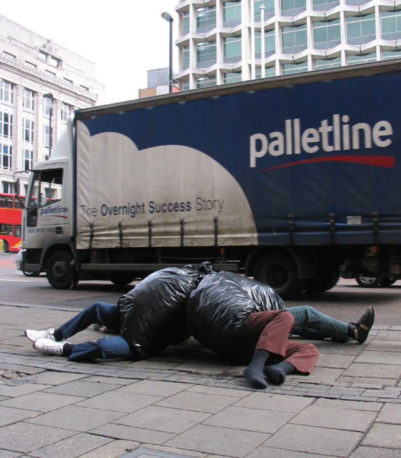 Scotch you want to regret: witty installations by Mark Jenkins