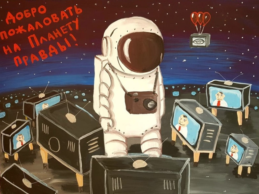 Space calendar with seals by Vasya Lozhkin