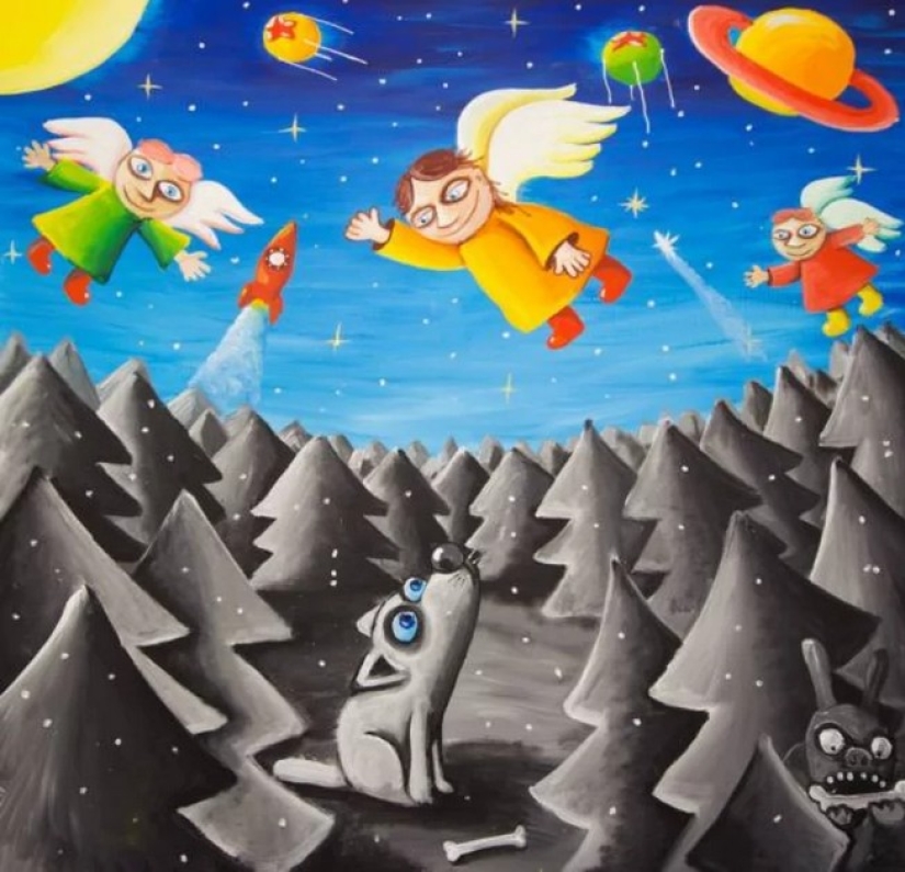 Space calendar with seals by Vasya Lozhkin