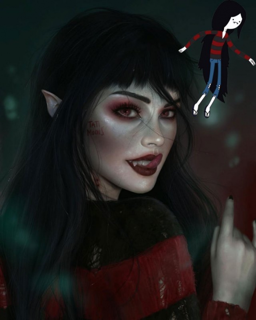 Spanish artist Tati MoonS and its realistic and beautiful girl characters