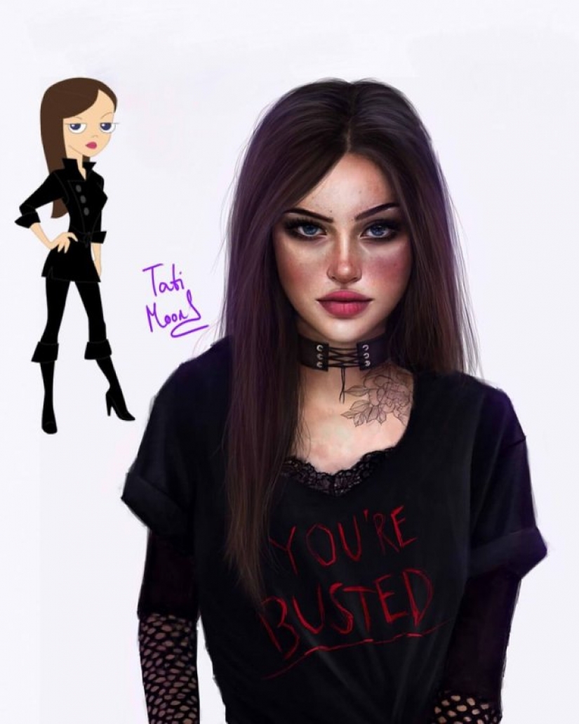 Spanish artist Tati MoonS and its realistic and beautiful girl characters