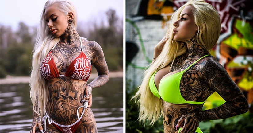 Tattooed from head to toe, the model showed herself to the transformation Tattooed from head to toe, the model showed herself to the transformation