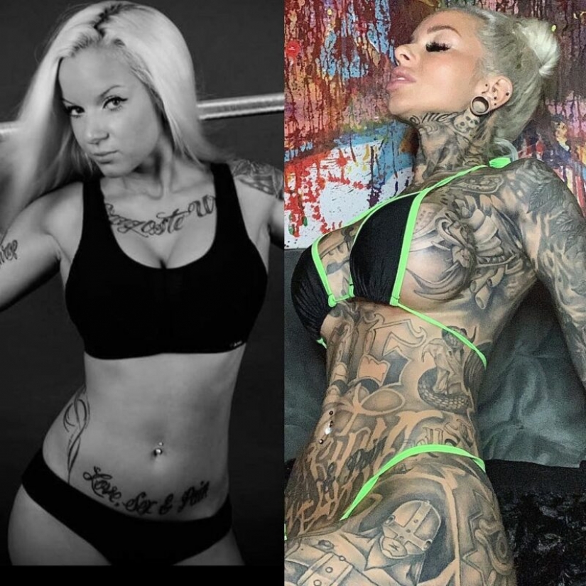 Tattooed from head to toe, the model showed herself to the transformation Tattooed from head to toe, the model showed herself to the transformation