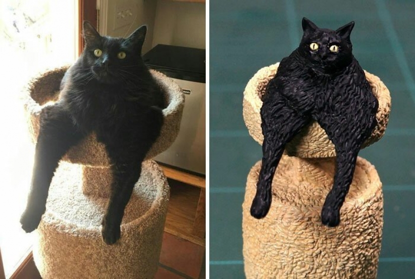The artist creates figures of animals on the funny Internet meme