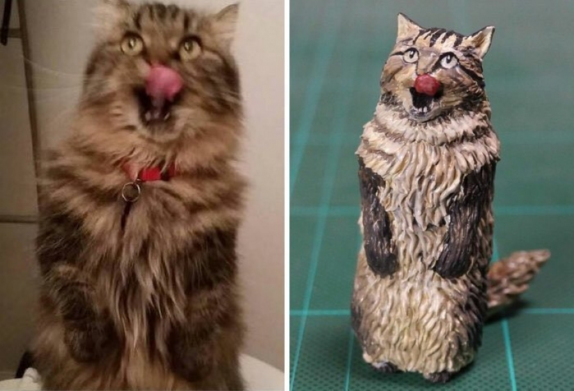 The artist creates figures of animals on the funny Internet meme