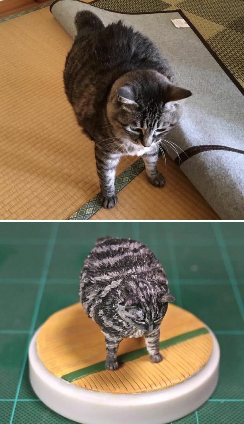 The artist creates figures of animals on the funny Internet meme