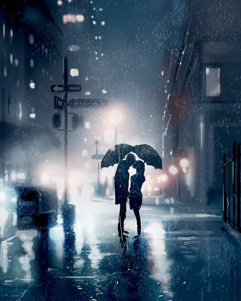 The artist documents the idyllic moments of life with his wife and children The artist documents the idyllic moments of life with his wife and children