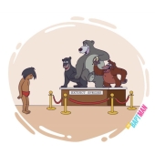 The artist tried to imagine how these famous characters would suffer from environmental disasters.