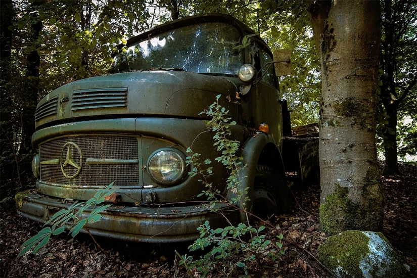 The German spent ten years searching all over Europe for cemeteries of old cars - from tractors to Mercedes