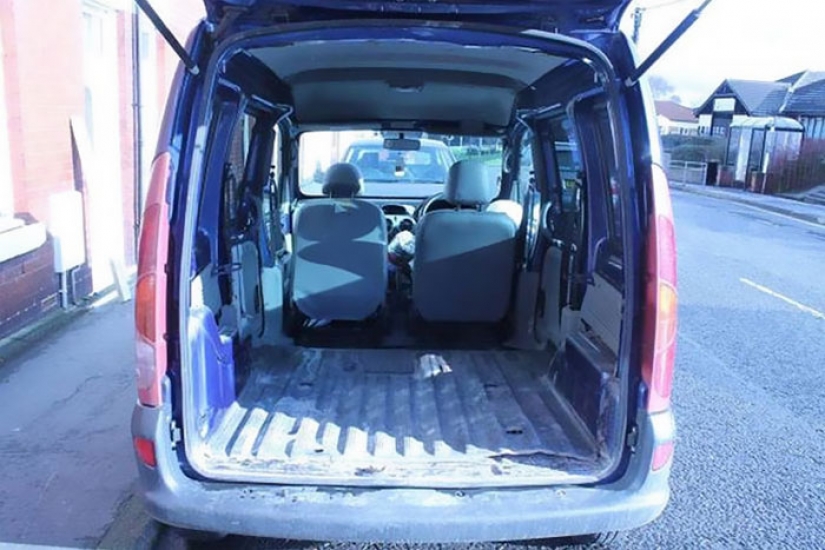 The girl has converted an old van into a motorhome and travels the world with his dog