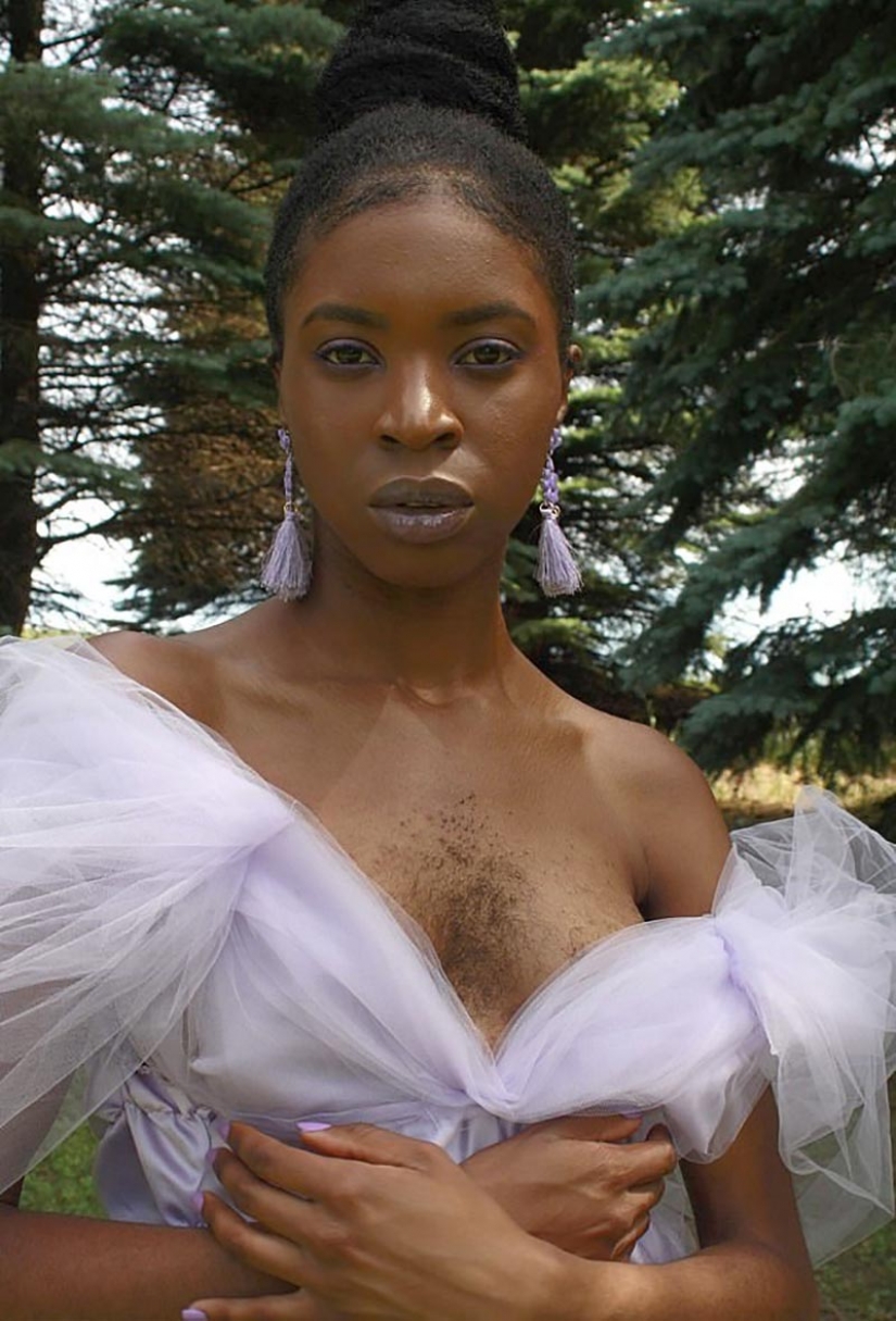 The girl with hair on his chest took myself for who I am and happy