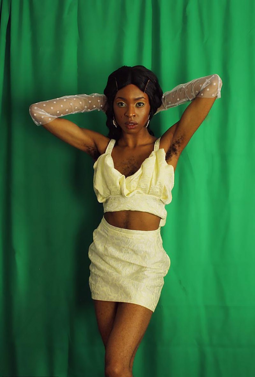 The girl with hair on his chest took myself for who I am and happy