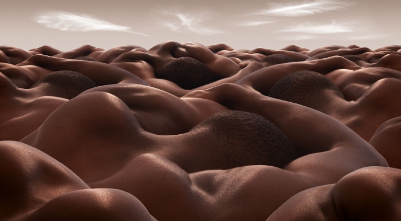 The photographer creates landscapes using only human bodies and the result looks great The photographer creates landscapes using only human bodies and the result looks great