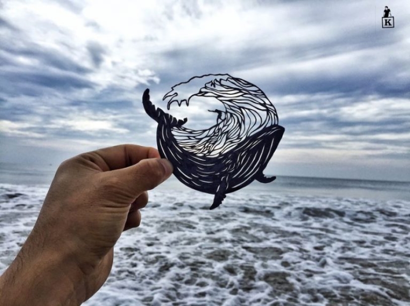 These works were made by the artist from the paper during a trip to India