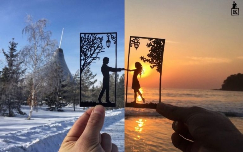 These works were made by the artist from the paper during a trip to India