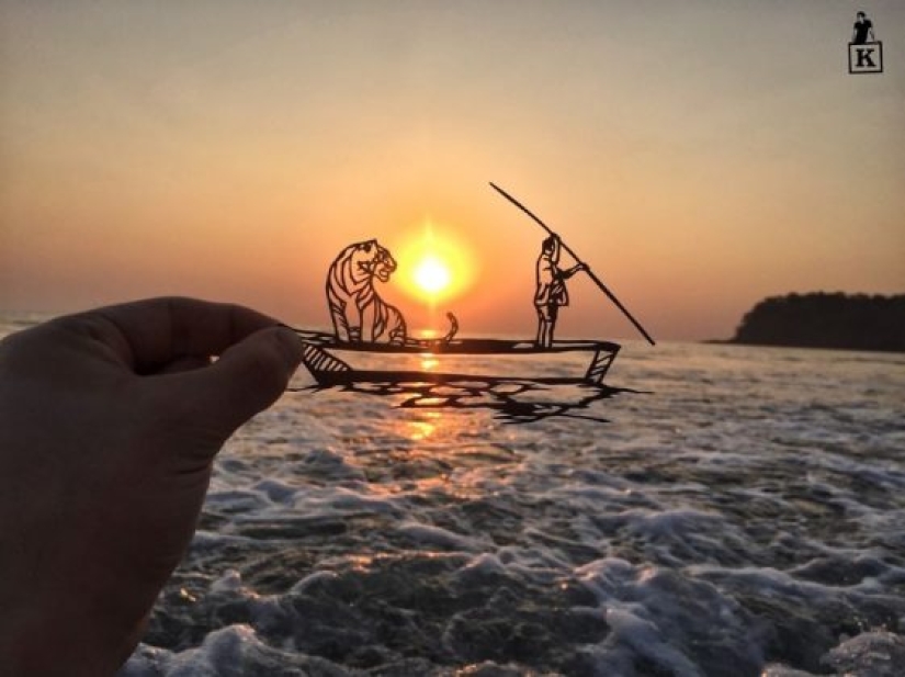 These works were made by the artist from the paper during a trip to India