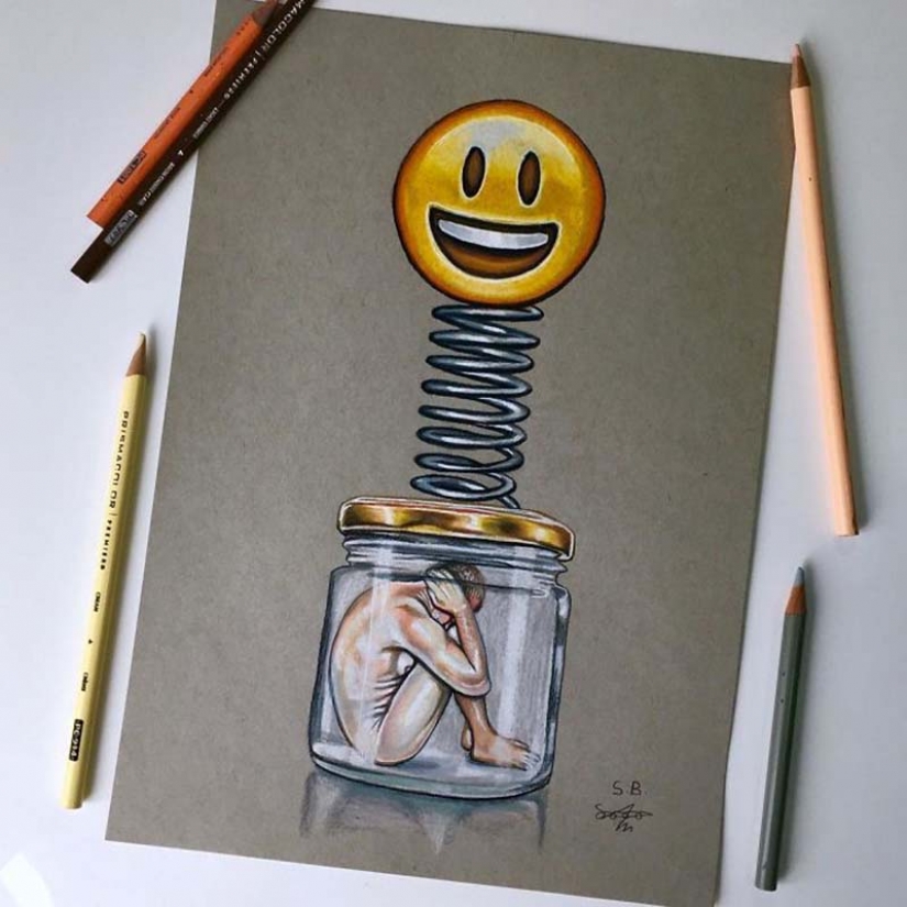 Tough but honest illustrations about how we are affected by social media Tough but honest illustrations about how we are affected by social media