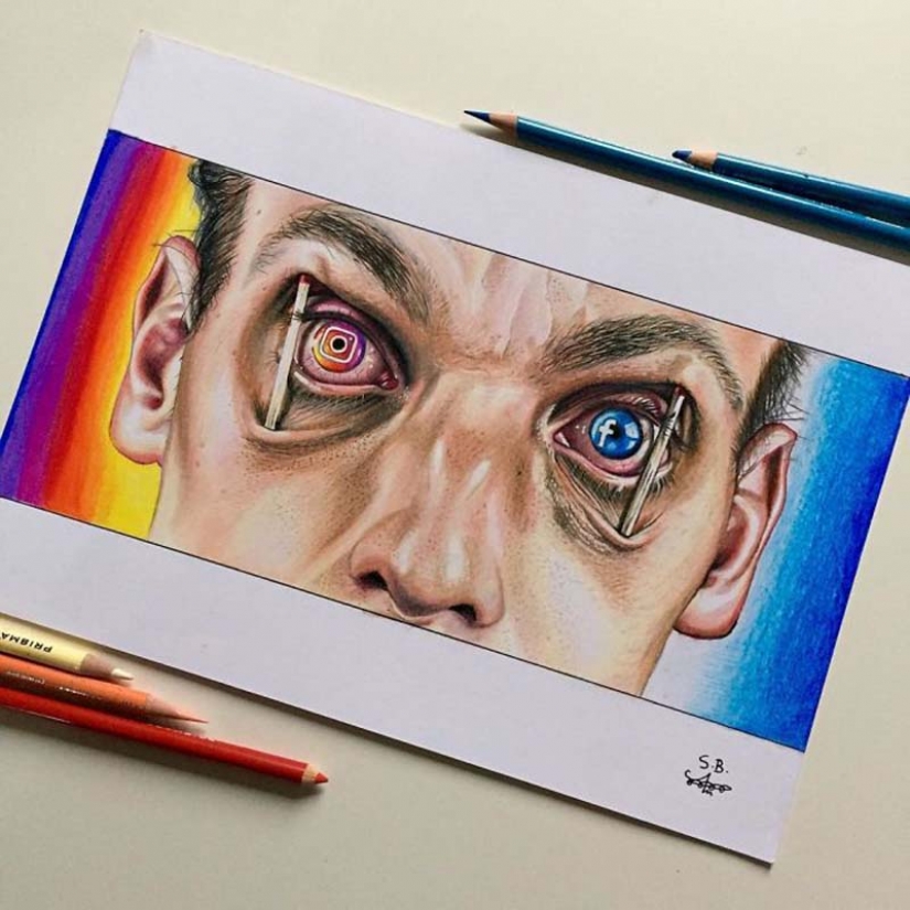 Tough but honest illustrations about how we are affected by social media Tough but honest illustrations about how we are affected by social media