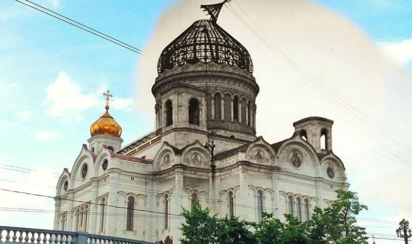 Two Moscow in one frame